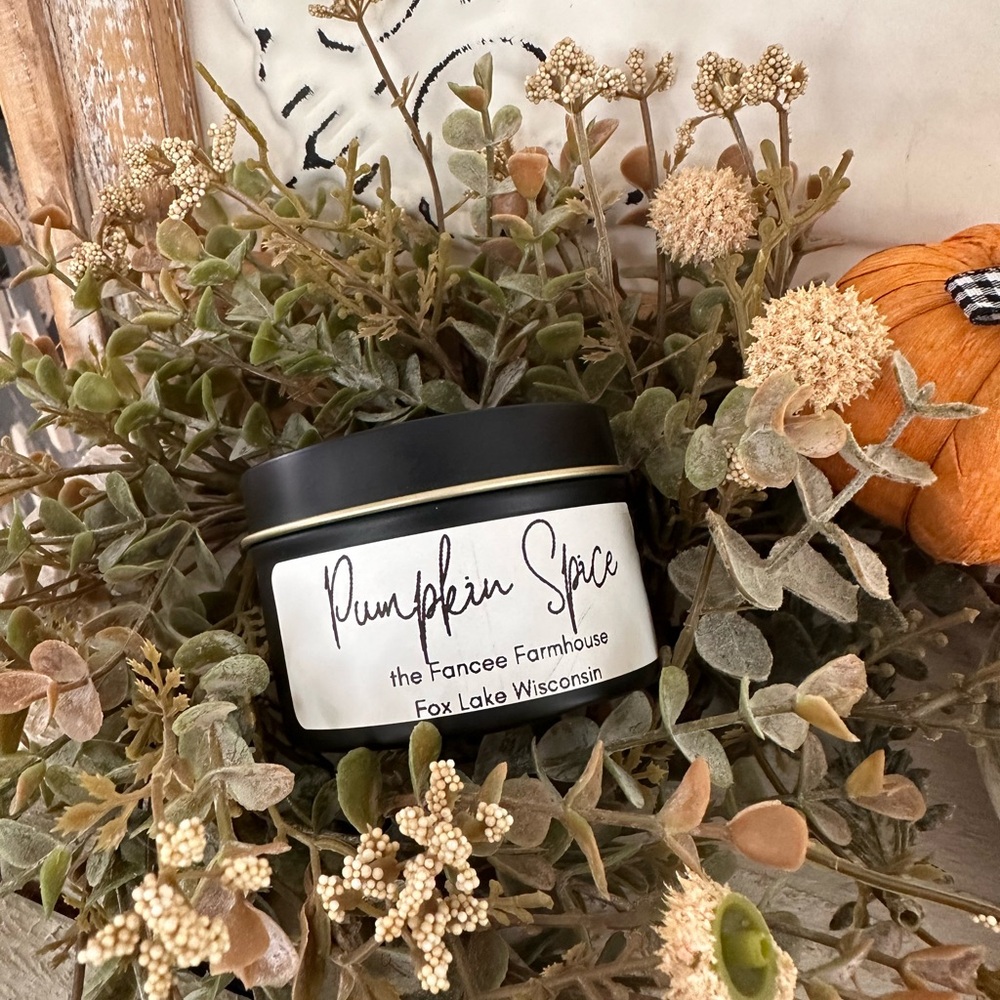 Pumpkin Spice 4 oz soy tin Fall hand poured candle